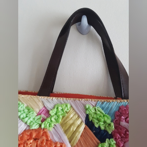 Red Fish Designs Colorful Straw Bag Purse - Picture 5 of 8